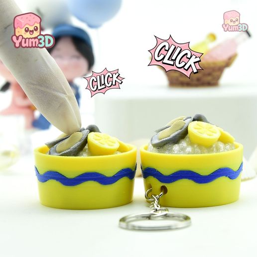 🦪 Yum3D Oyster Bowl Fidget Clicker Keychain - Cute Backpack